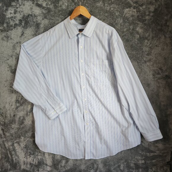 BROOKS BROTHERS Dress Shirt Button Up Men's 19 36-37 Non-iron Supima Cotton Blue - Picture 1 of 11